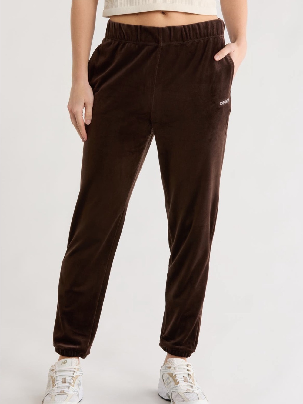 DKNY Rhinestone Logo High Waist Joggers